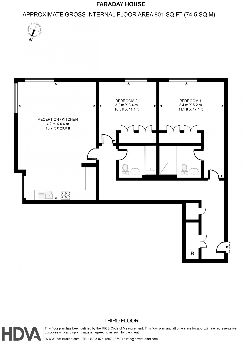 Floorplan for Faraday House, 30 Blandford Street, London